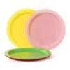 Xenos Buitenservies|Kinderservies-Bordjes - multikleur - kunststof - ø19 cm - set van 6
