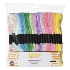Xenos Kerstcadeaus-Borduurgaren - koele tinten - set van 20