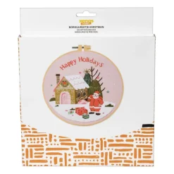 Xenos Kerst Knutselen|Kerstcadeaus-Borduursetje kerstman - ø18 cm
