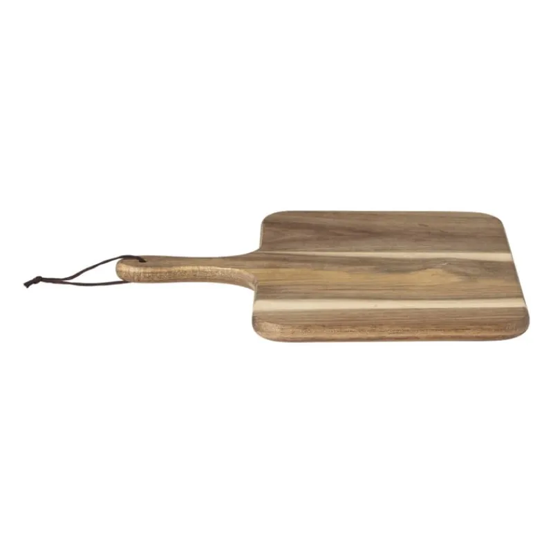 Xenos Borrelplanken-Borrelplank acacia met handvat - 34x29 cm