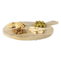 Xenos Borrelplanken-Borrelplank gestreept - rond - ø33 cm