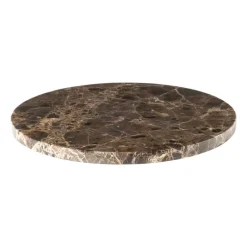 Xenos Borrelplanken-Borrelplank marmer rond - bruin - ø28x1.5 cm