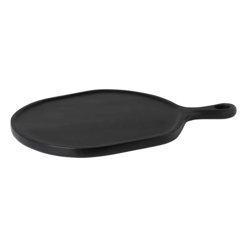 Xenos Borrelplanken-Borrelplank organisch - acaciahout - zwart - 40x58 cm
