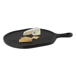 Xenos Borrelplanken-Borrelplank organisch - acaciahout - zwart - 40x58 cm