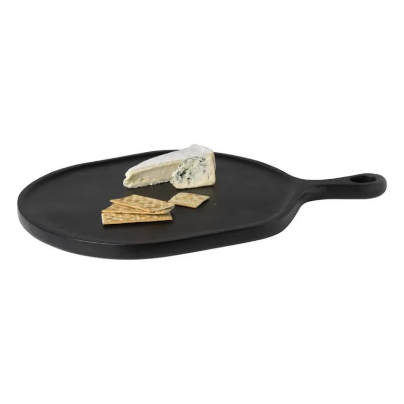 Xenos Borrelplanken-Borrelplank organisch - acaciahout - zwart - 40x58 cm