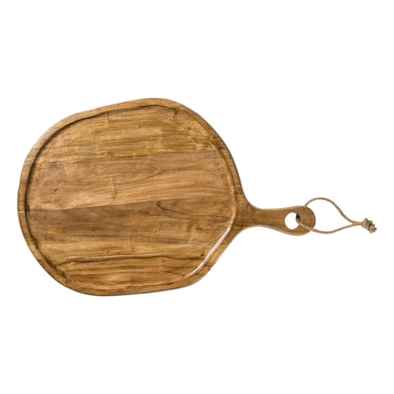 Xenos Borrelplanken|Kerst Bakken-Borrelplank organisch groot - acaciahout - 58x40 cm
