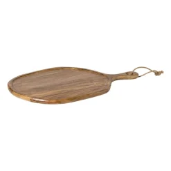 Xenos Borrelplanken|Kerst Bakken-Borrelplank organisch groot - acaciahout - 58x40 cm
