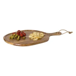 Xenos Borrelplanken|Kerst Bakken-Borrelplank organisch groot - acaciahout - 58x40 cm