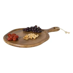 Xenos Borrelplanken|Kerstcadeaus-Borrelplank organisch middel - acaciahout - 46x32.5 cm