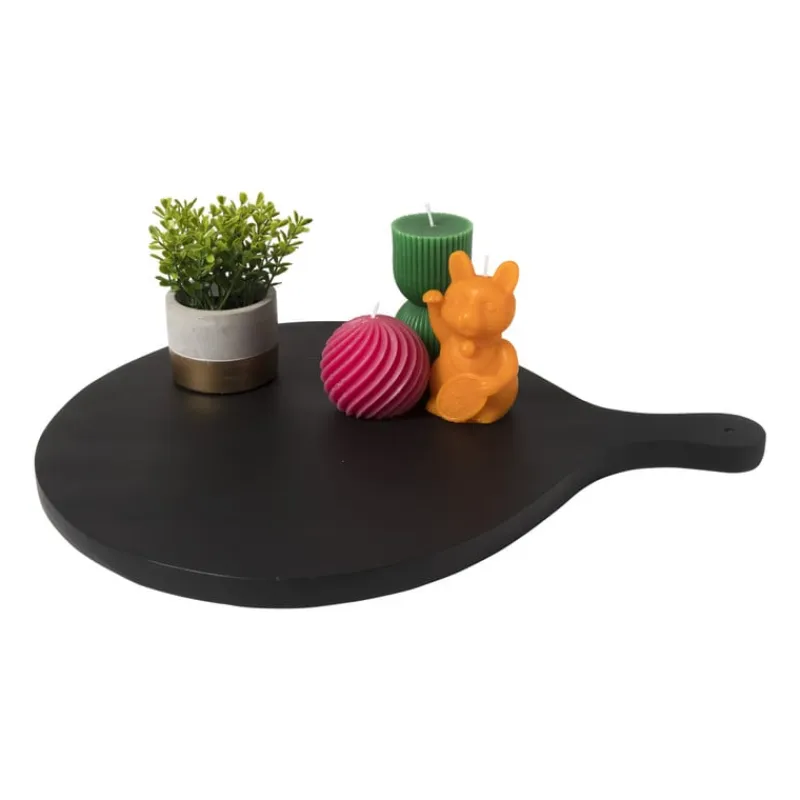 Xenos Borrelplanken|Sushi Servies-Borrelplank rond - zwart - 40x50x2 cm