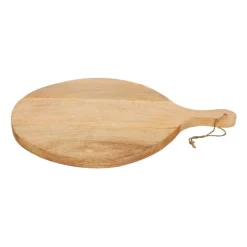 Xenos Borrelplanken-Borrelplank van mangohout - rond - 50x40 cm