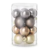 Xenos Kerstballen-Box met kerstballen - bruin - ø2.5 cm - set van 16