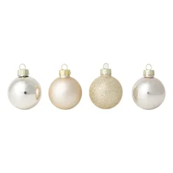 Xenos Kerstballen-Box met kerstballen - goudkleurig - ø4 cm - set van 16