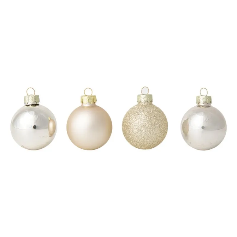 Xenos Kerstballen-Box met kerstballen - goudkleurig - ø4 cm - set van 16