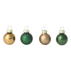 Xenos Kerstballen-Box met kerstballen - groen - ø2.5 cm - set van 16