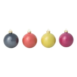 Xenos Kerstballen-Box met kerstballen - multikleur - ø7 cm - set van 8