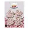 Xenos Bruiloft-Brides babes buttons - roze - set van 4