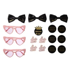 Xenos Bruiloft-Brides babes buttons - roze - set van 4