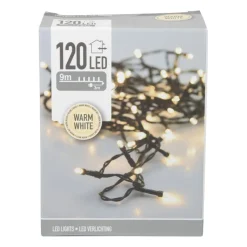 Xenos Kerstverlichting-Buitenverlichting 120 LED - warm wit - 9 meter