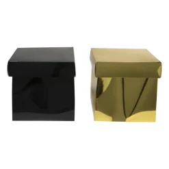 Xenos Cadeaudozen|Kerst Inpakken-Cadeaudoos opvouwbaar - set van 2 - 20x20x20 cm