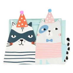 Xenos Cadeautasjes-Cadeautasje cats - blauw - 18x21 cm