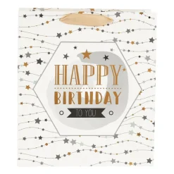 Xenos Cadeautasjes-Cadeautasje Happy birthday - ster - 23x26 cm
