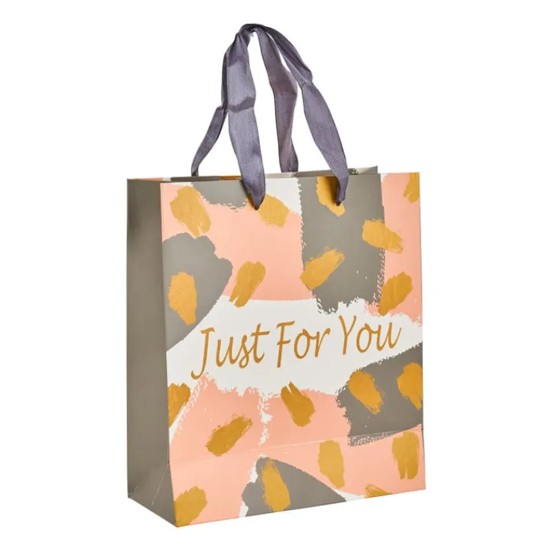 Xenos Cadeautasjes|Kerst Inpakken-Cadeautasje just for you - grijs - 18x21 cm