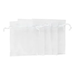 Xenos Knutselspullen|Cadeauzakjes-Cadeauzakjes organza - wit - 5 stuks