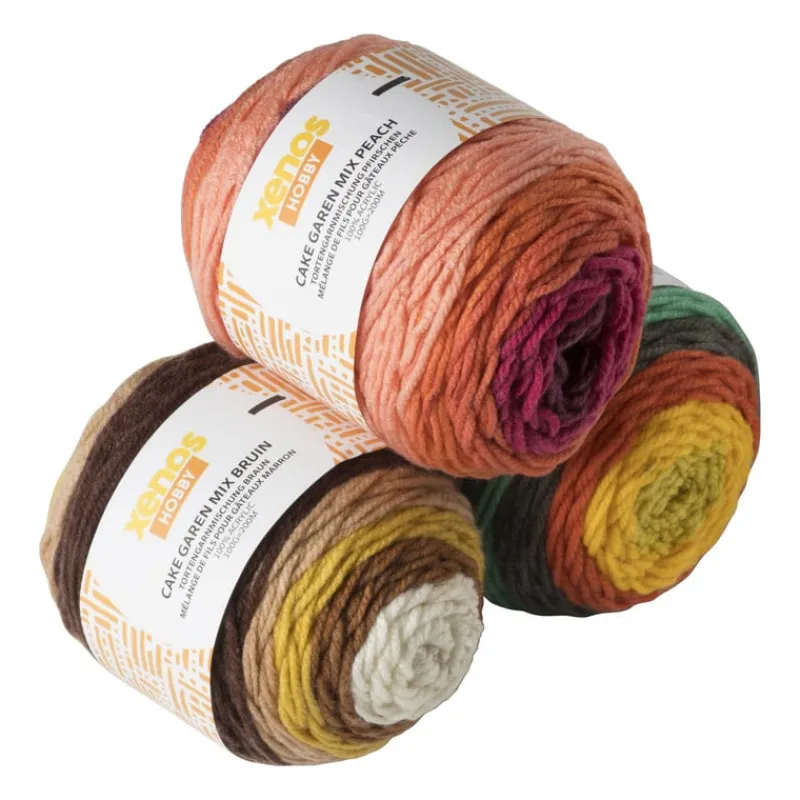 Xenos Garen-Cake garen mix - peach - 100 gram - 200 meter