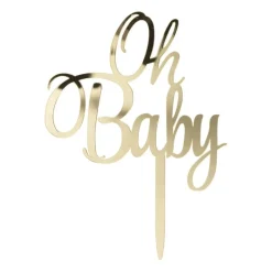 Xenos Cake Toppers|Babyshower-Cake topper Oh baby - goud