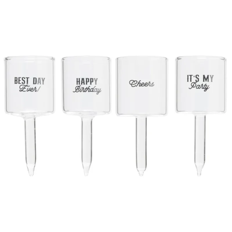 Xenos Cake Toppers-Caketopper shotglazen - set van 4