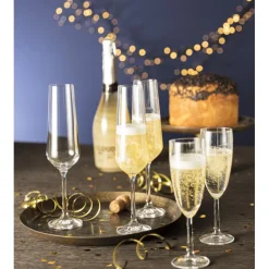 Xenos Glazensets|Champagneglazen-Champagne glazen kristal - 200 ml - set van 4