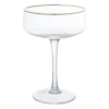 Xenos Champagneglazen-Champagnecoupe gouden rand - transparant - 220 ml