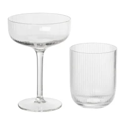 Xenos Champagneglazen-Champagnecoupe ribbel - glas - 200 ml