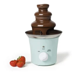 Xenos Kerstcadeaus-Chocolade fontein - blauw - ø15x23.7 cm