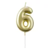 Xenos Taartkaarsjes|Kinderfeestjes-Cijferkaars 6 - goud