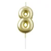 Xenos Taartkaarsjes|Kinderfeestjes-Cijferkaars 8 - goud