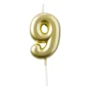 Xenos Taartkaarsjes|Kinderfeestjes-Cijferkaars 9 - goud