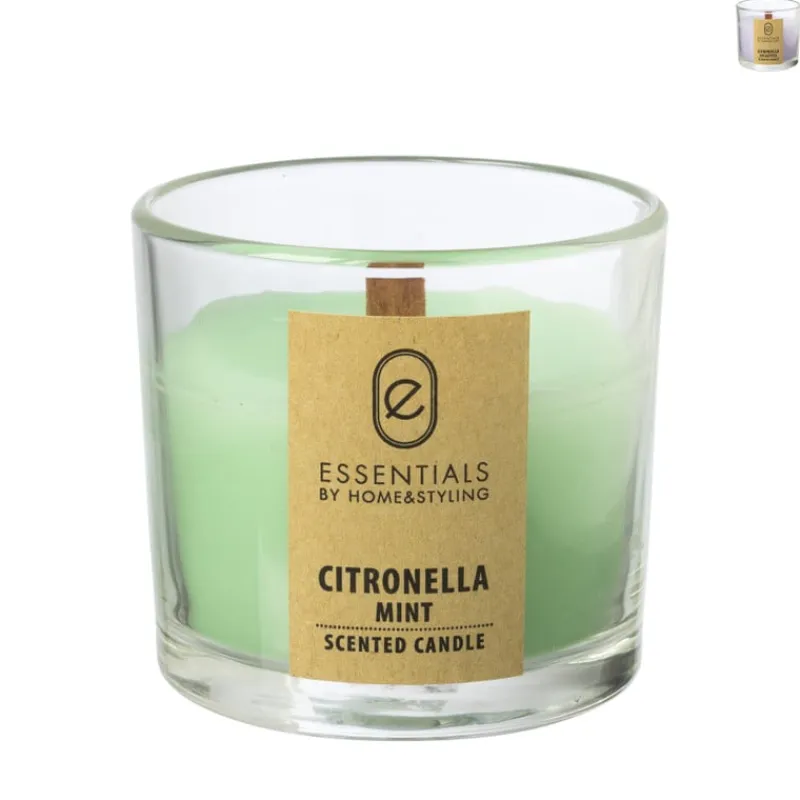 Xenos Citronella Kaars|Citronella Kaars-Citronella kaars in glas - diverse varianten - ø8x7.5 cm