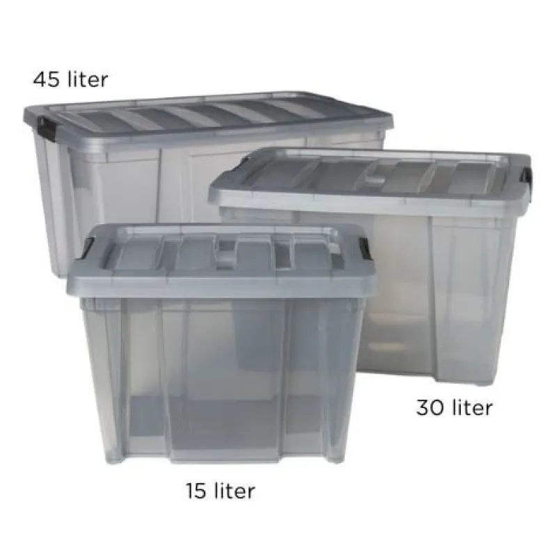 Xenos Opbergboxen-Clipbox - 15 liter - 27x35x24 cm