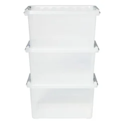 Xenos Opbergboxen-Clipbox 25 liter - 31x42x23 cm - set van 3