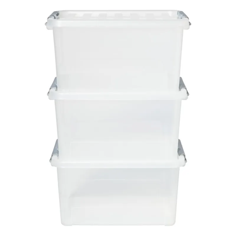 Xenos Opbergboxen-Clipbox 25 liter - 31x42x23 cm - set van 3