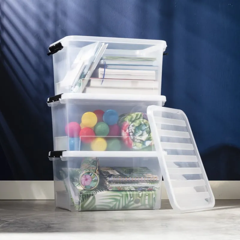 Xenos Opbergboxen-Clipbox 25 liter - 31x42x23 cm - set van 3