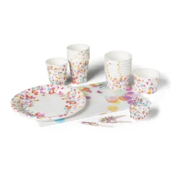 Xenos Wegwerpservies|Keukengerei-Cocktail parapluutjes confetti - set van 16