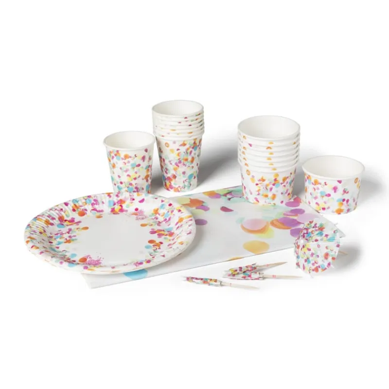 Xenos Wegwerpservies|Keukengerei-Cocktail parapluutjes confetti - set van 16