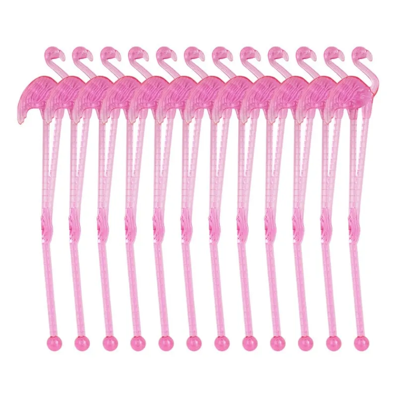 Xenos Wegwerpservies|Buitenservies-Cocktail roerstaafjes - flamingo - set van 12