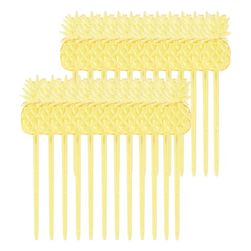 Xenos Wegwerpservies|Keukengerei-Cocktailprikkers ananas - 24 stuks