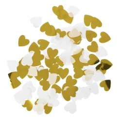 Xenos Confetti|Bruiloft-Confetti hartjes Goud/Wit