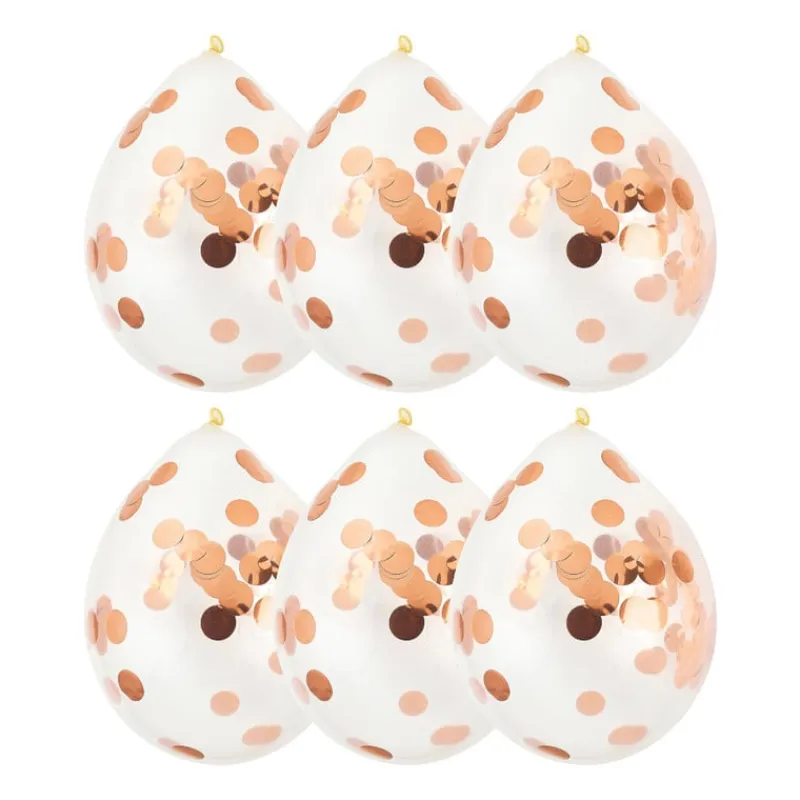Xenos Ballonnen|Bruiloft-Confettiballon - paars/roze - 6 stuks