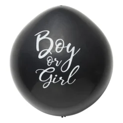Xenos Ballonnen|Babyshower-Confettiballon gender reveal - zwart - ø60 cm